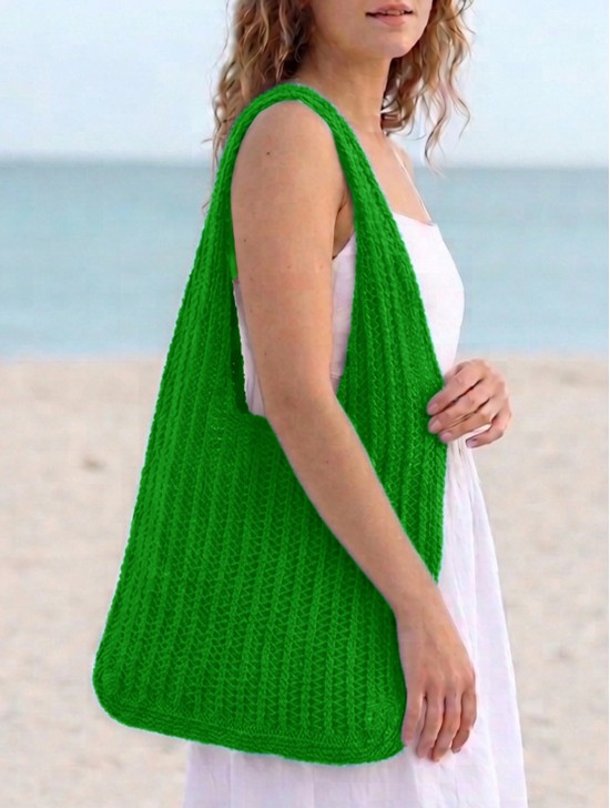 Solid Color Crochet Beach Tote Bag Solid Color Crochet Beach Tote Bag